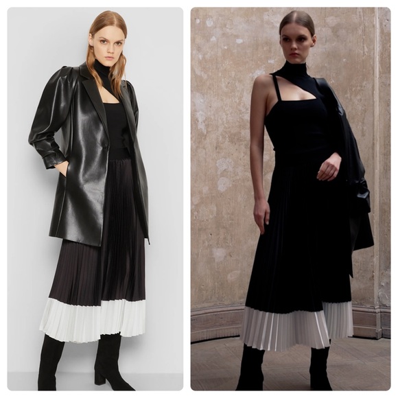 ALICE + OLIVIA Katz Pleated Midi Skirt - Picture 3 of 11